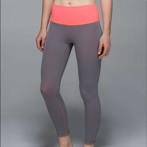 Grapefruit Coral and Gray LuLu Lemon Leggings